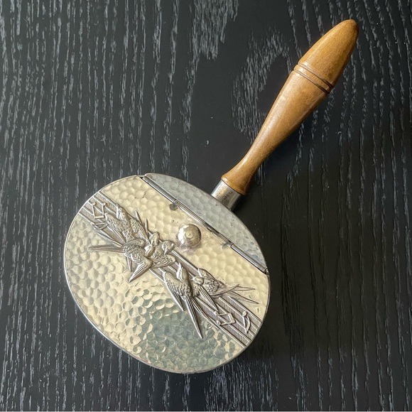 Vintage Silver Bronze Silver-Plated Tarnish Resistant With Lid Handle Jewelry Bo - Picture 1 of 11